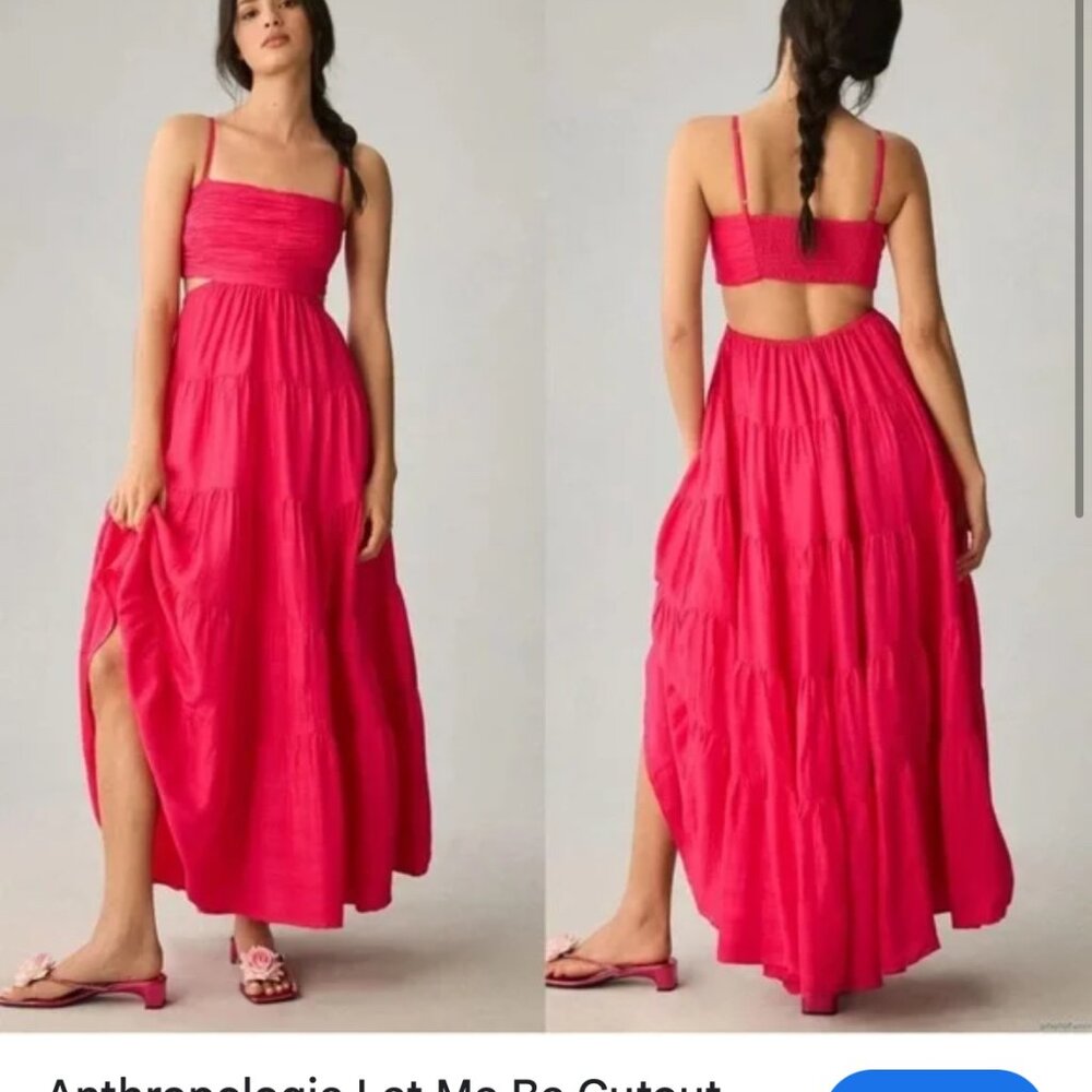 Anthropologie Women's Pink Maxi Dress